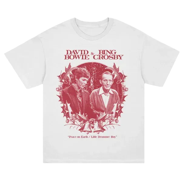 David Bowie & Bing Crosby "Peace on Earth" Red Design T-Shirt