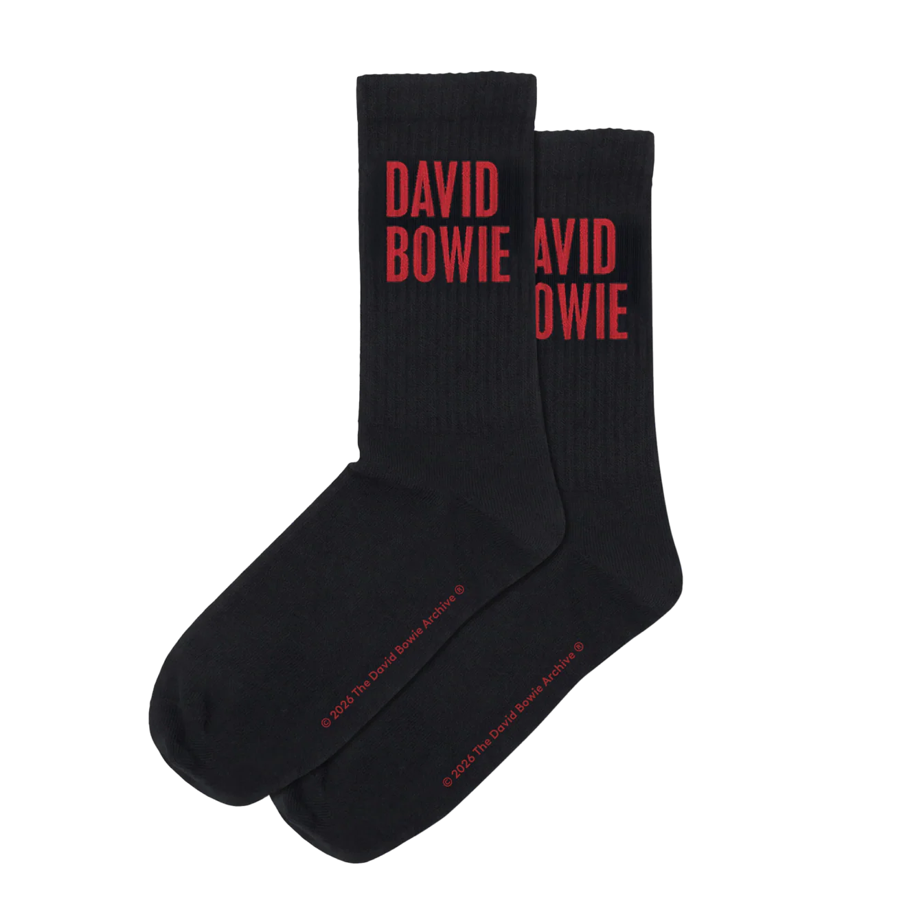 David Bowie Red Text Socks*