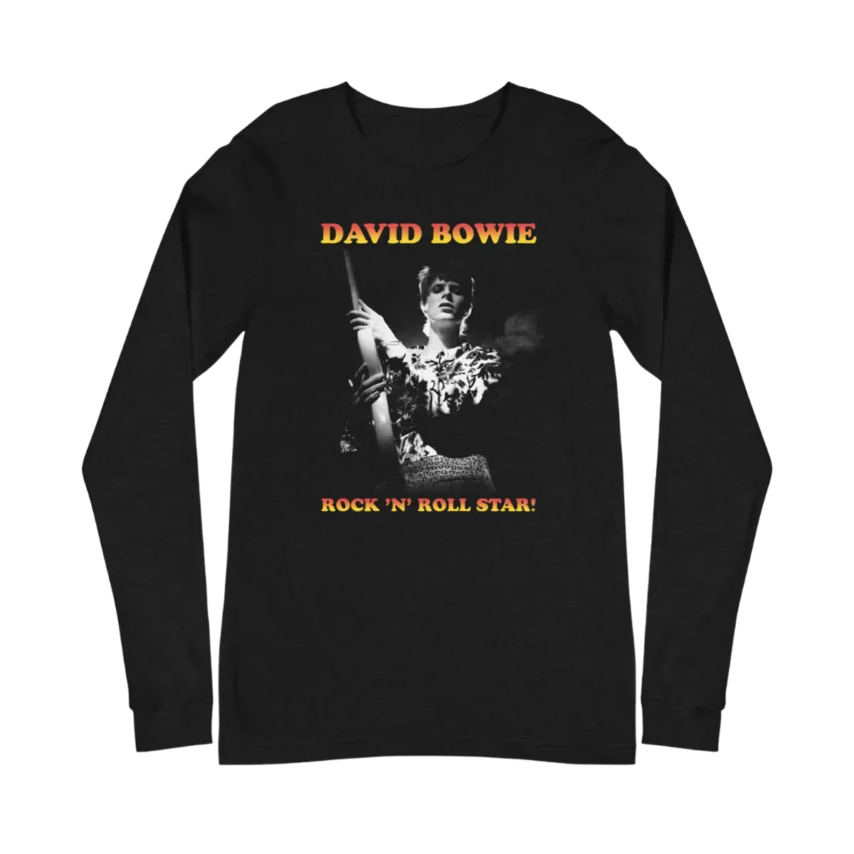 David Bowie Rock N Roll Star! Black & White Design Longsleeve T-Shirt