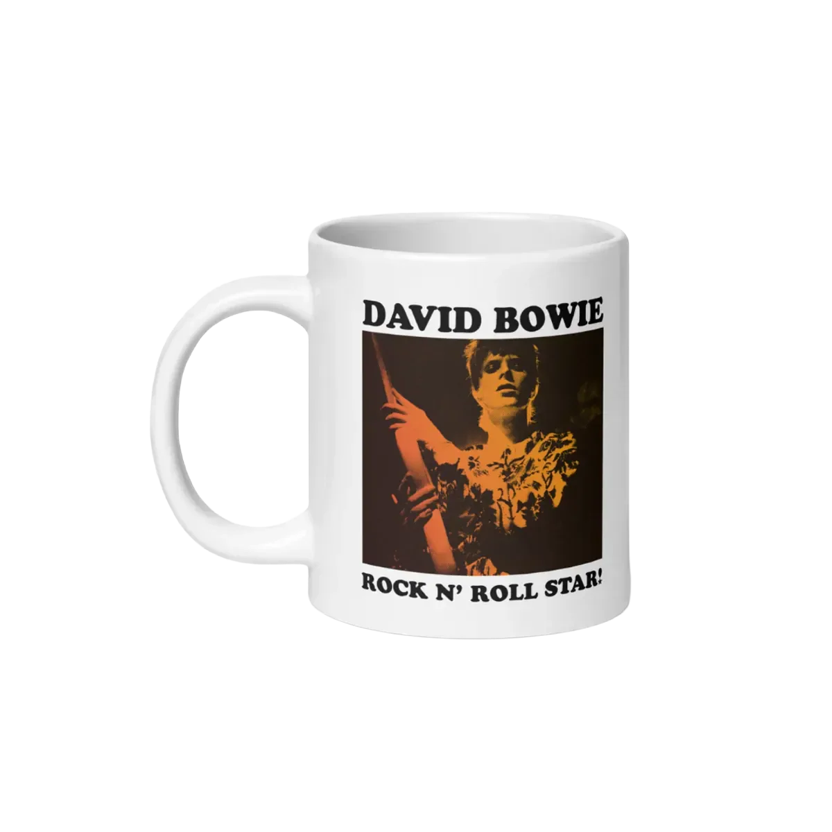 David Bowie Rock N Roll Star! Gold Design Mug