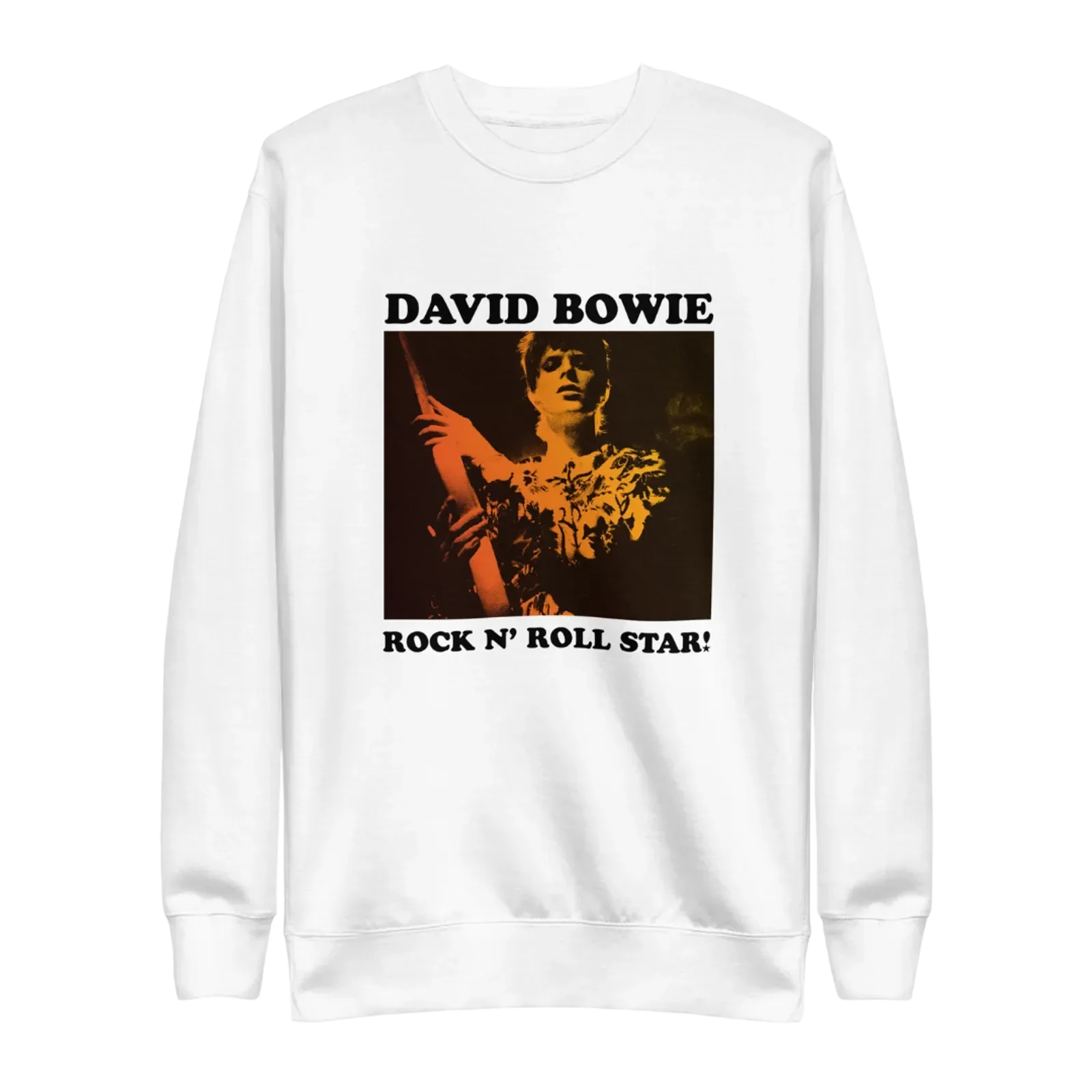 David Bowie Rock N Roll Star! Gold Design Crewneck Sweatshirt - Image 2