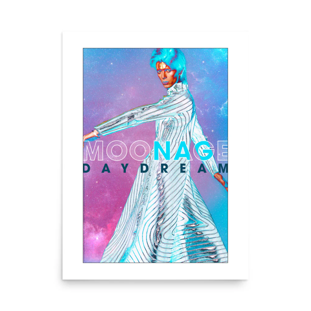 Electric Blue Moonage Daydream Poster